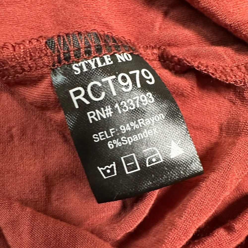 NWOT POL Plus Size Rust Color Embellished Long Sleeve Blouse Split Back - Size S - Picture 5 of 8